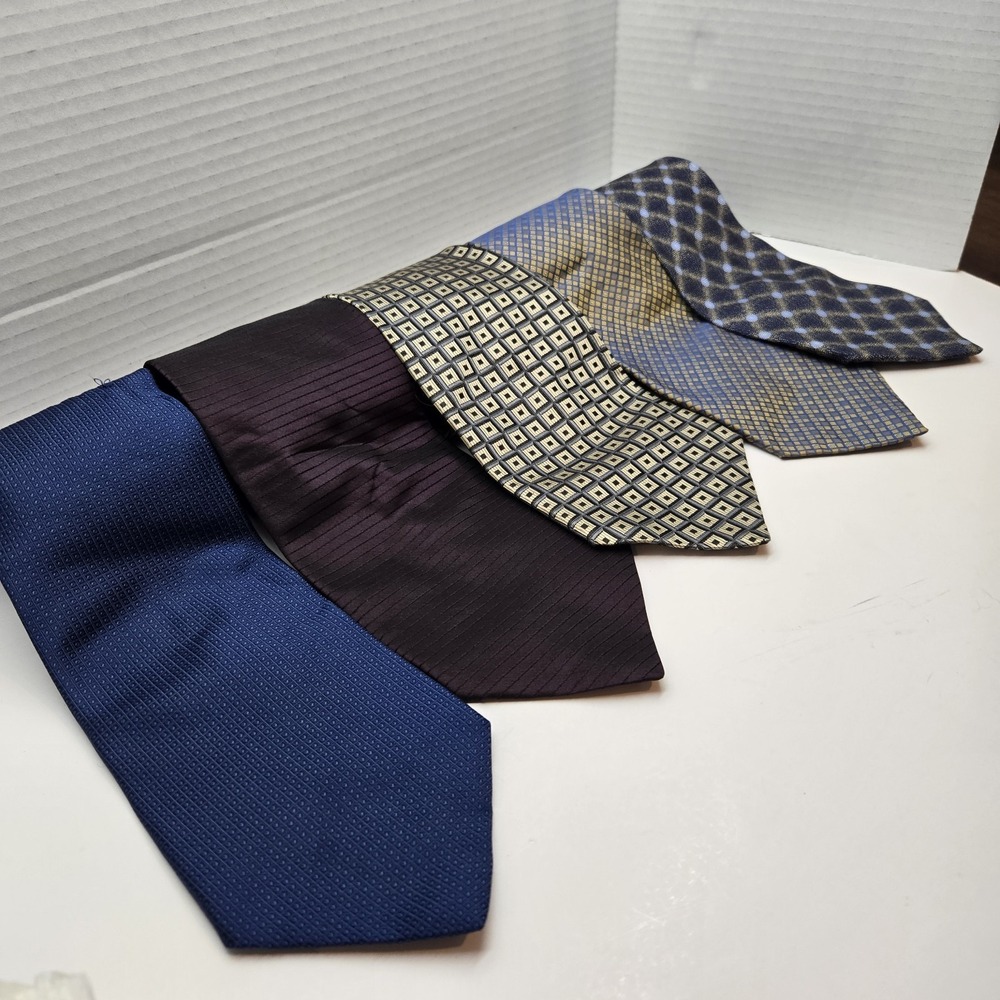 5 Vintage 100% Silk Men's Neck Ties Brand Names Designer-Bugatti‎ Principe++